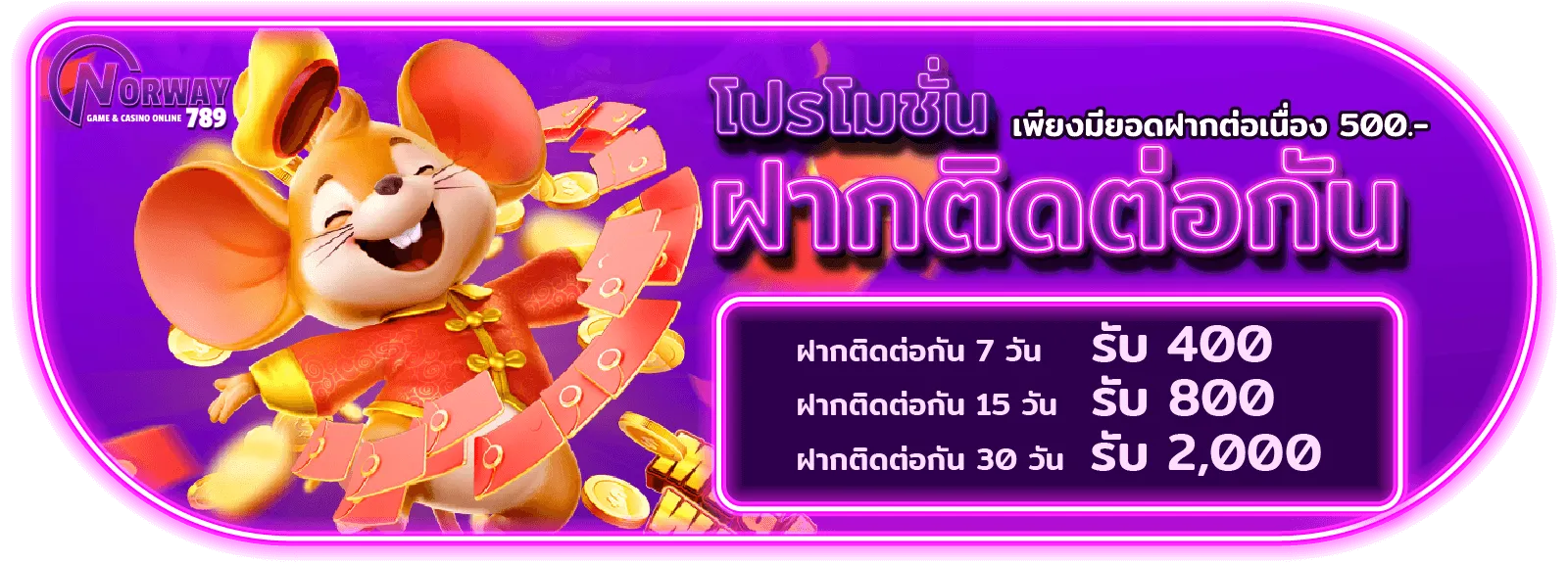 ฝากติดต่อกัน - NORWAY789